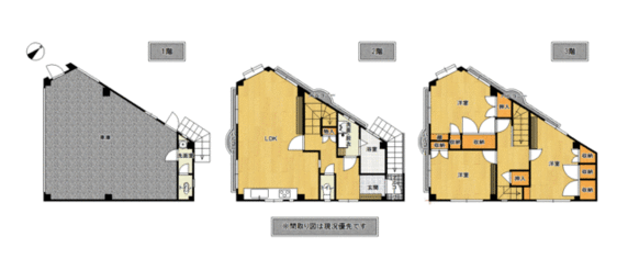【中古一戸建て】長崎市扇町3LDKの間取り